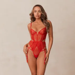 Mila Intimates Bodysuit - Red