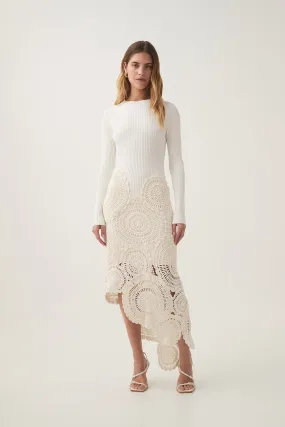 Mosaic Crochet Midi Dress