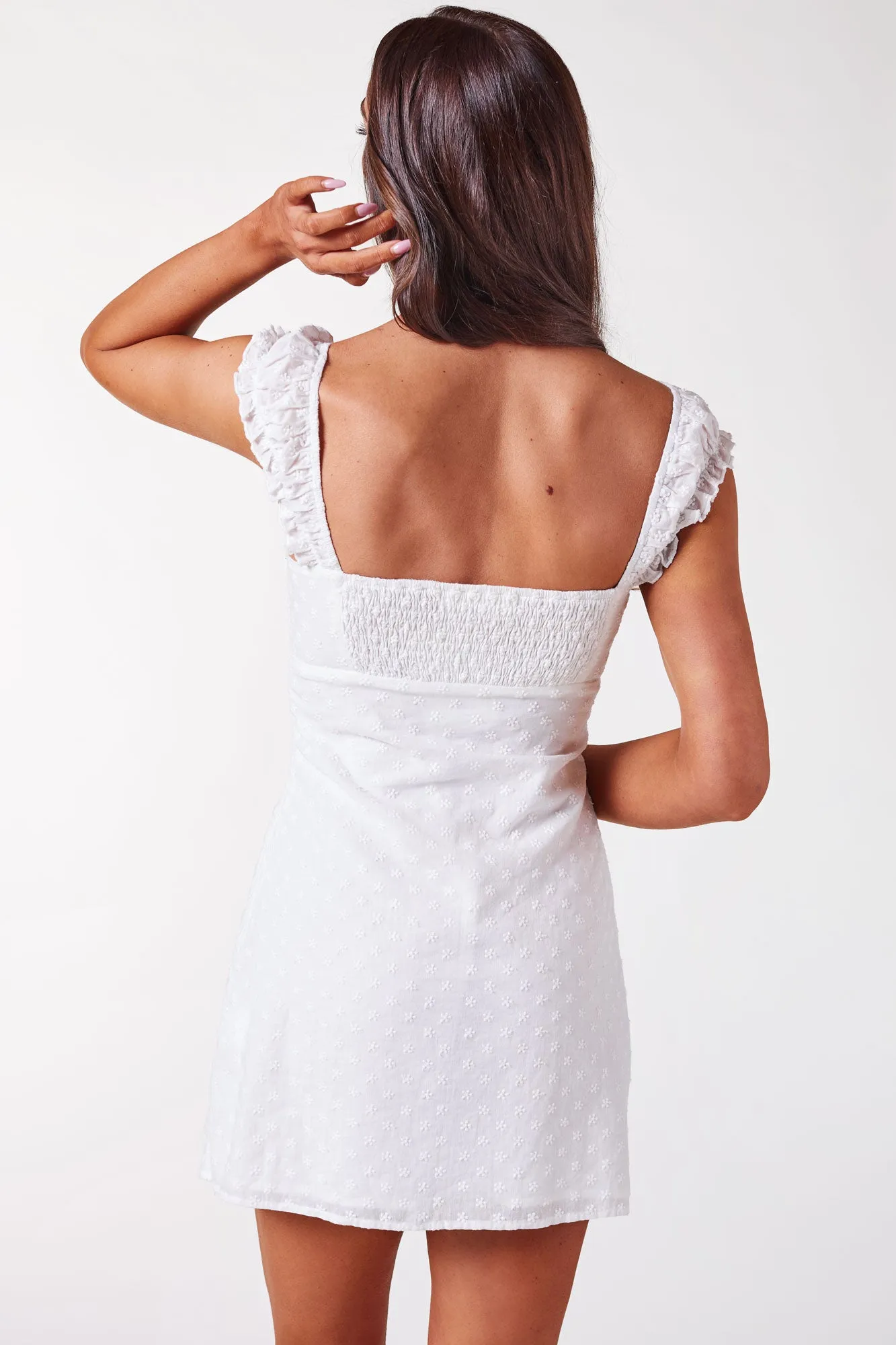 Naples White Lace Up Dress