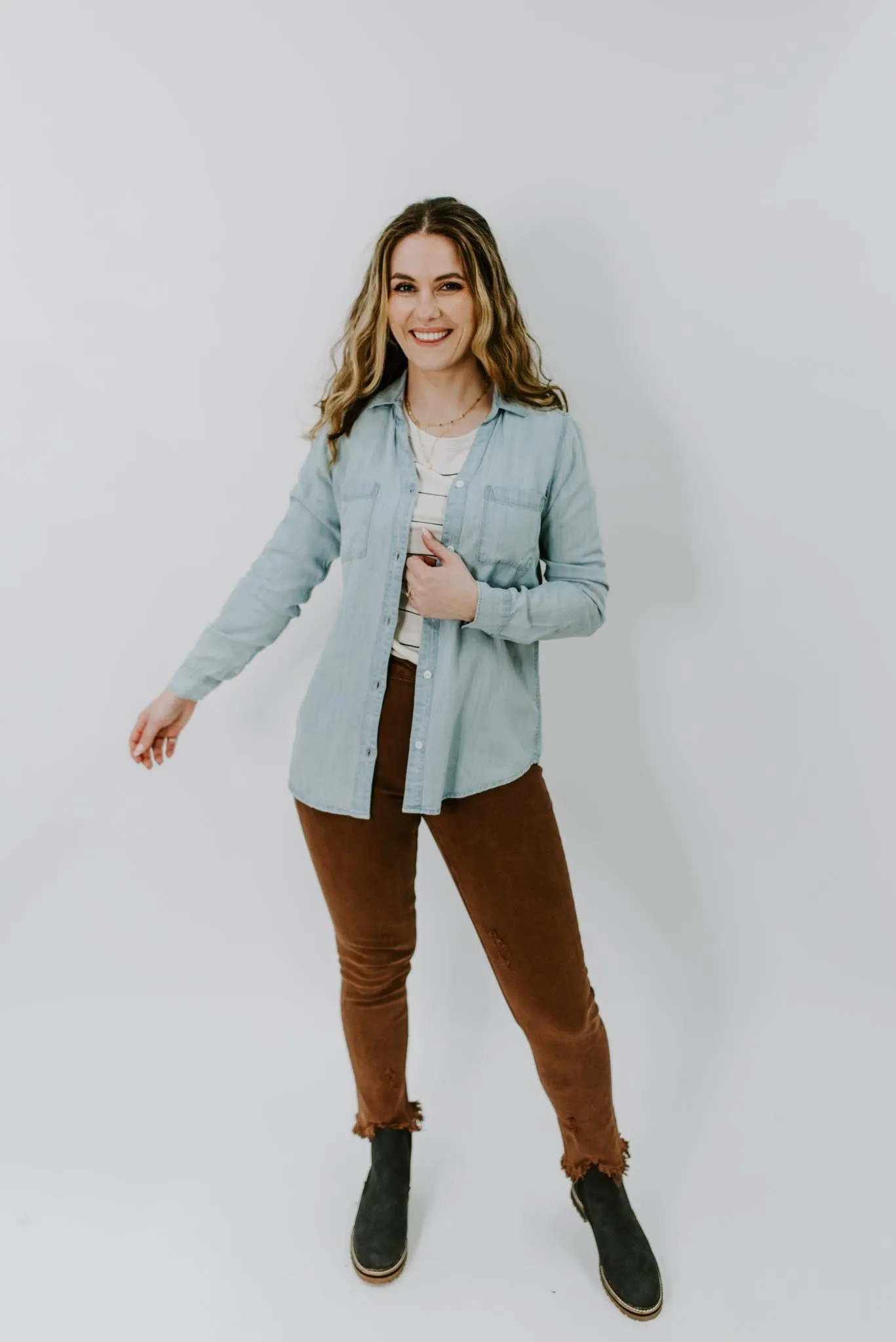 Near and Dear Chambray Top