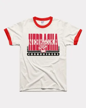 Nebraska Cornhuskers 70s White & Red Unisex Ringer