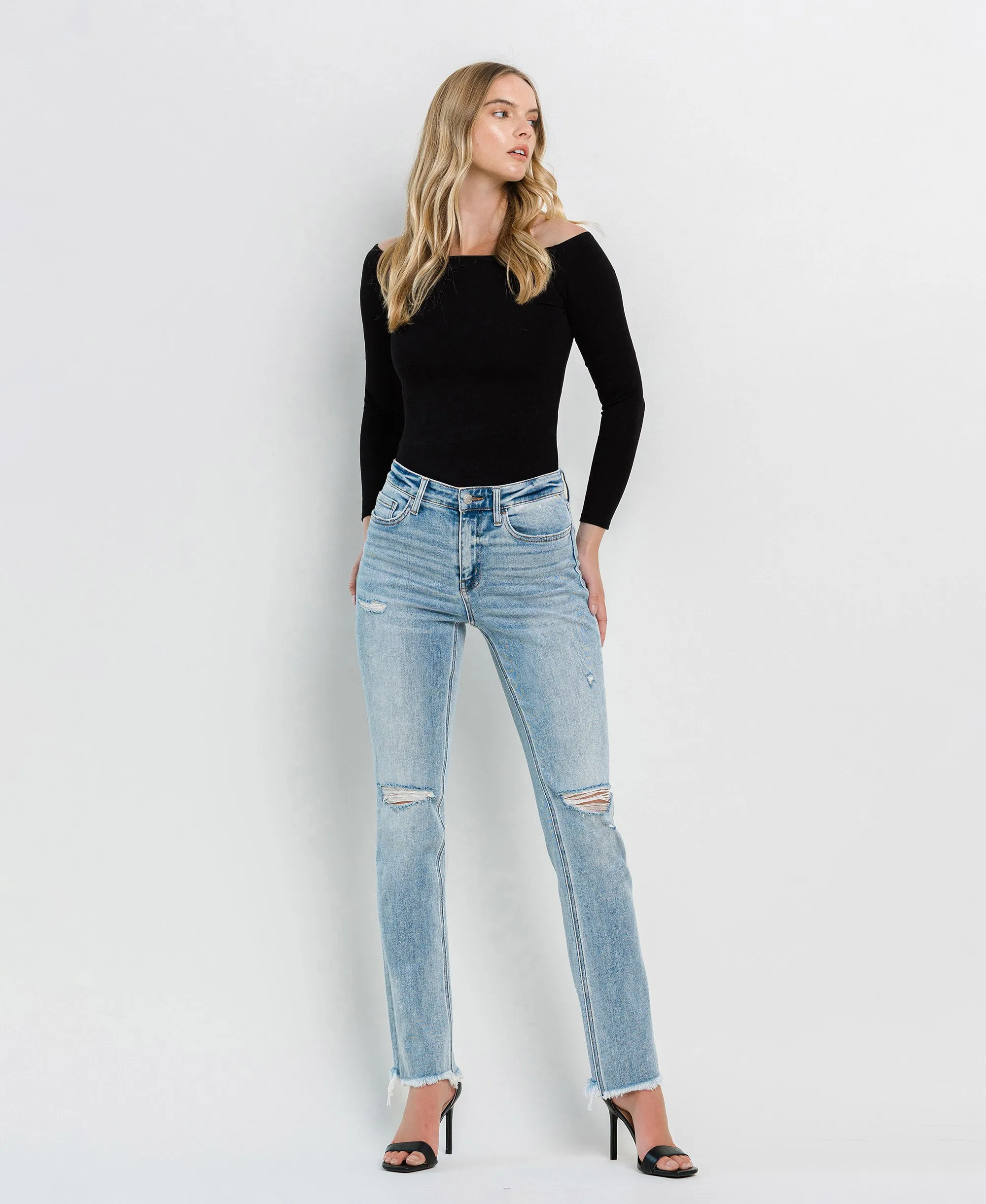 Pamper - High Rise Slim Straight Jeans