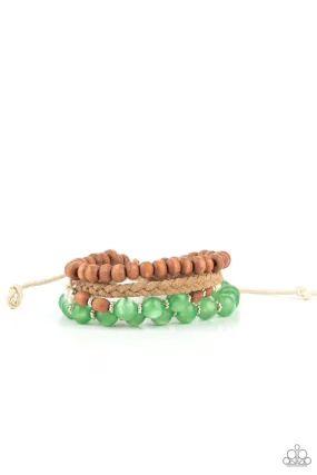 Paparazzi Down HOMESPUN - Green Urban Bracelet