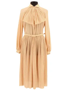 Peach 1970s Vintage Lerose Pleated Dress