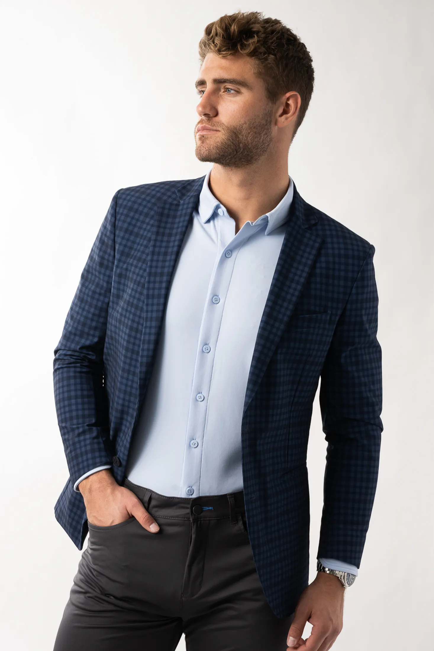 Performance Blazer // BLUE NAVY CHECK