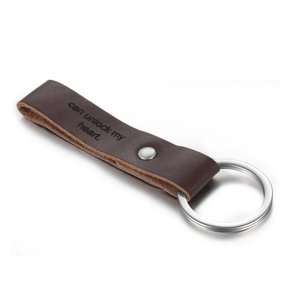 Personalized Brown Keychain With Name Engraved