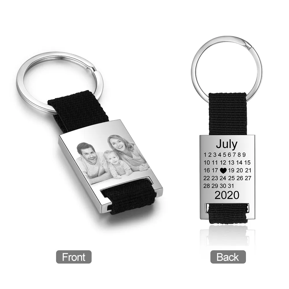 Personalized Photo And Date Calendar Keychains