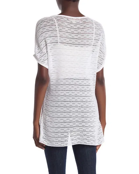 Pima Cotton Wave Eyelet Pullover