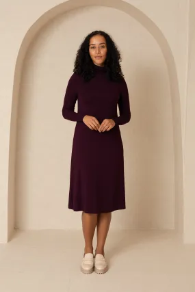 Plum Turtleneck Dress