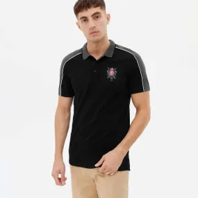 Polo Republica Men's PRC Crest Embroidered Contrast Panels Polo Shirt