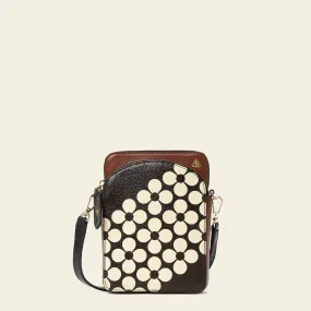 Portia Tall Crossbody - Black Cream Flower