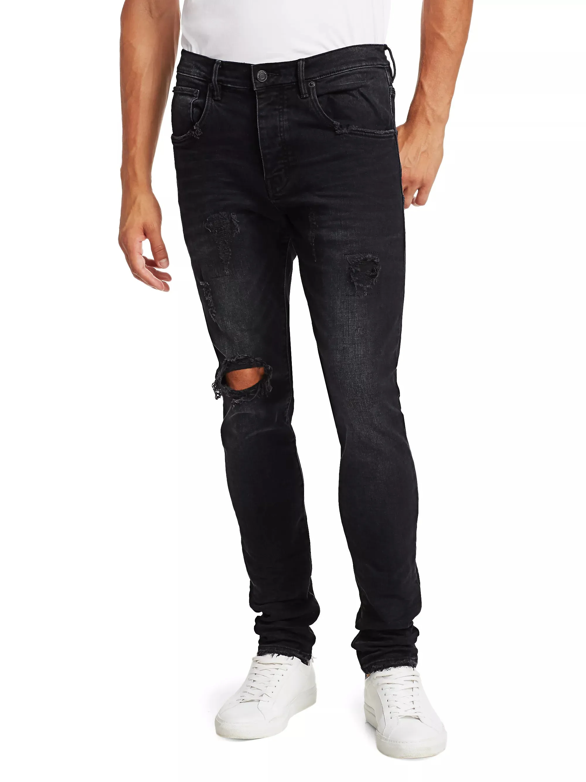 Purple - P002 Black Repair Jeans