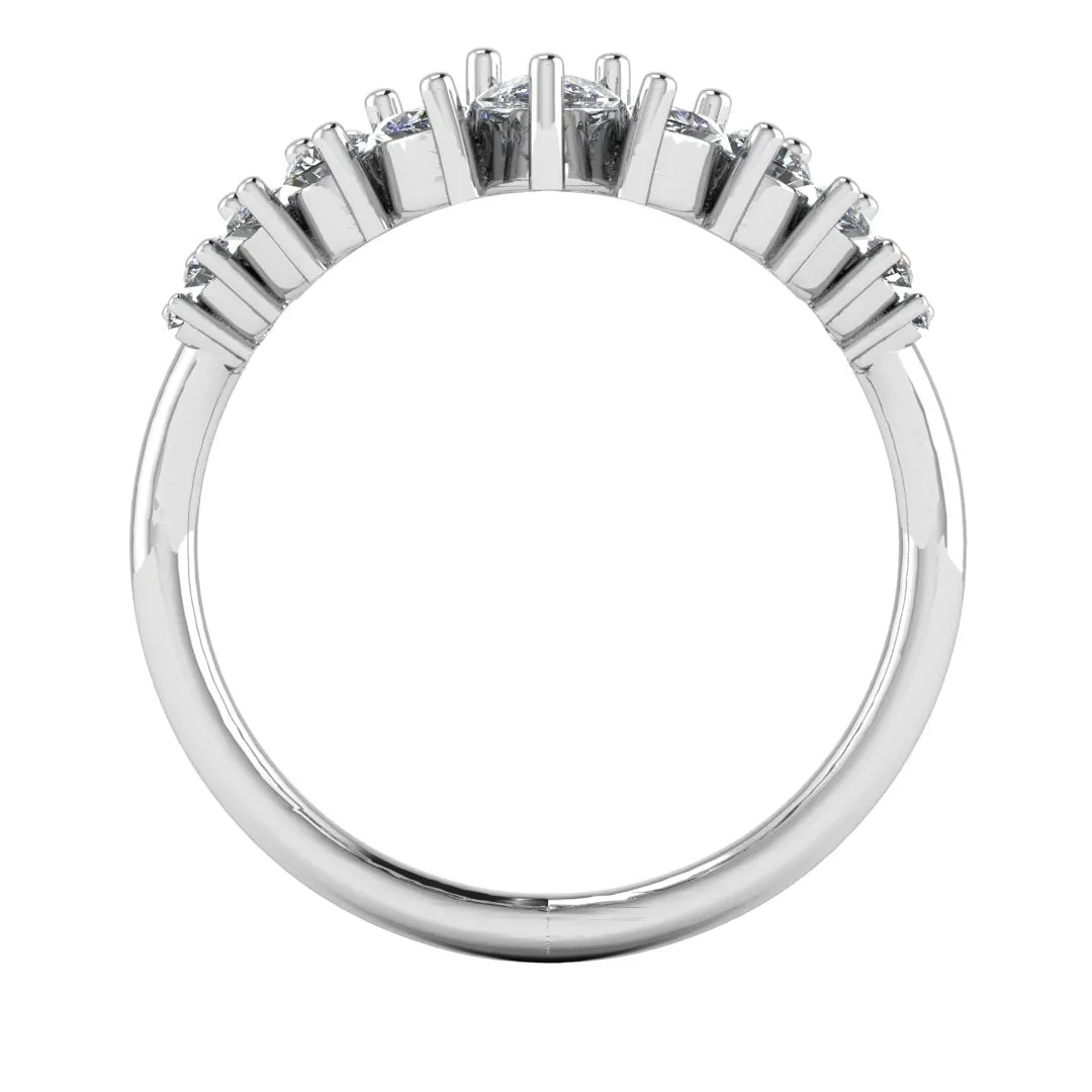 "Alice" Petals Pear, Marquise and Round 0.90ct Diamonds Shaped Eternity Band ET18