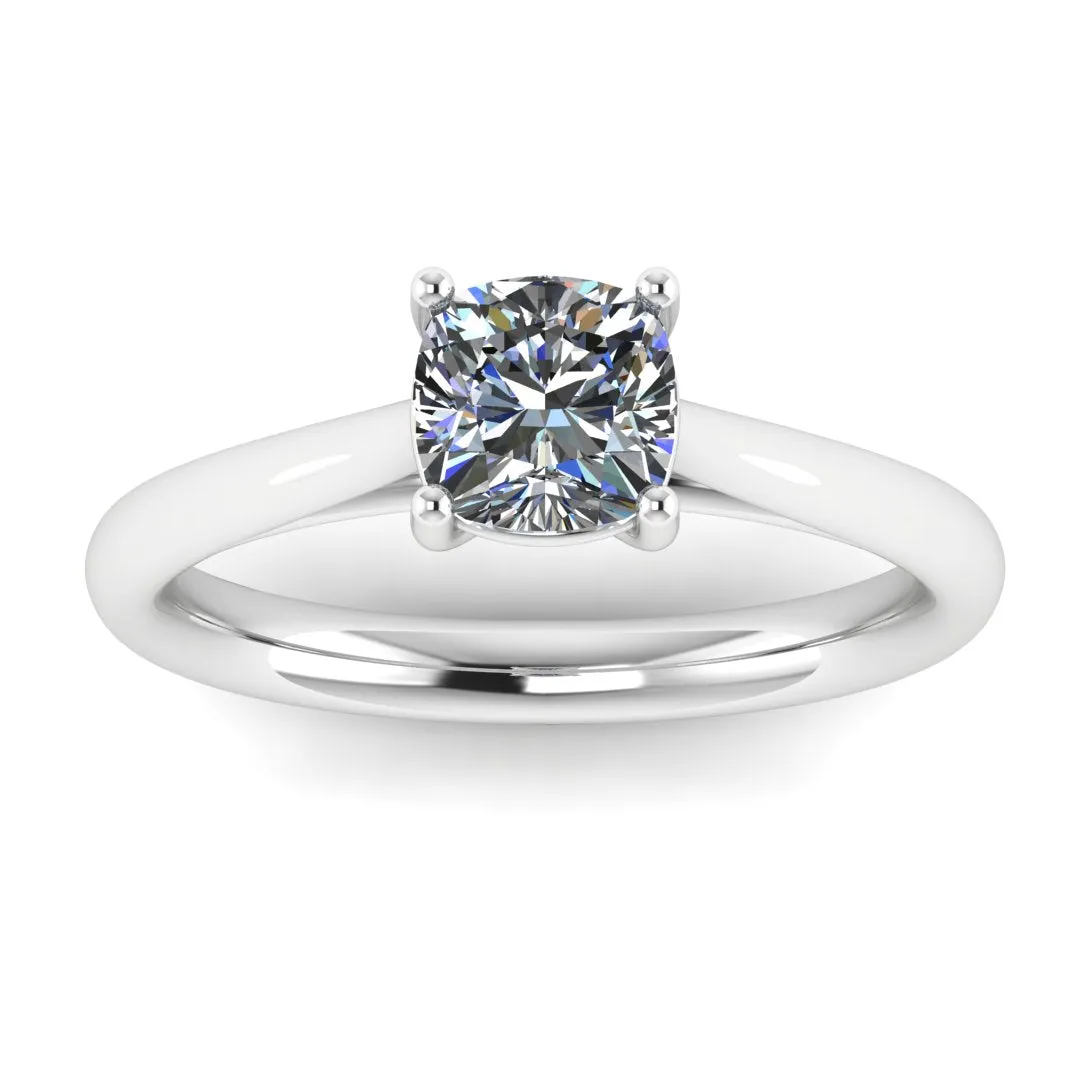 "Fiona" Solitaire Cushion Cut Diamond Engagement Ring SSCC07