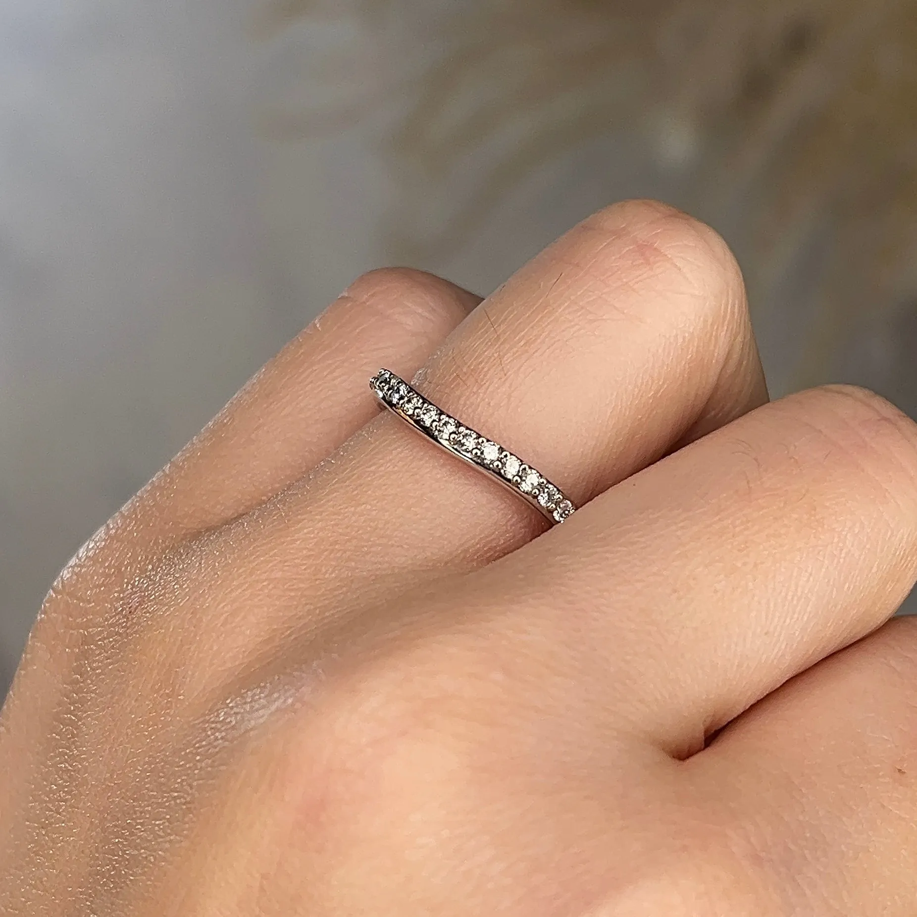 "Malin" Subtly Shaped Dainty 0.35ct Diamond Eternity Band ET26