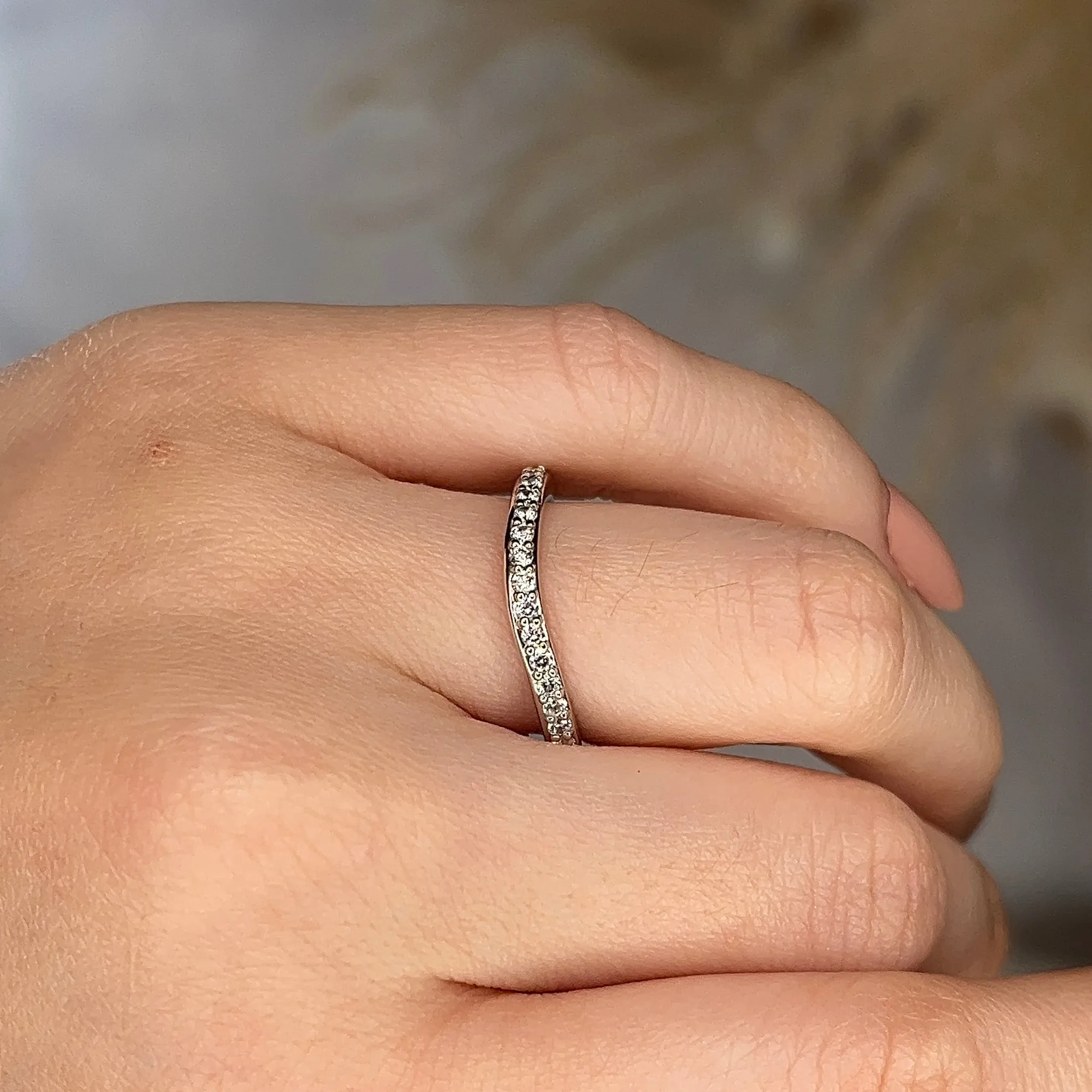 "Malin" Subtly Shaped Dainty 0.35ct Diamond Eternity Band ET26