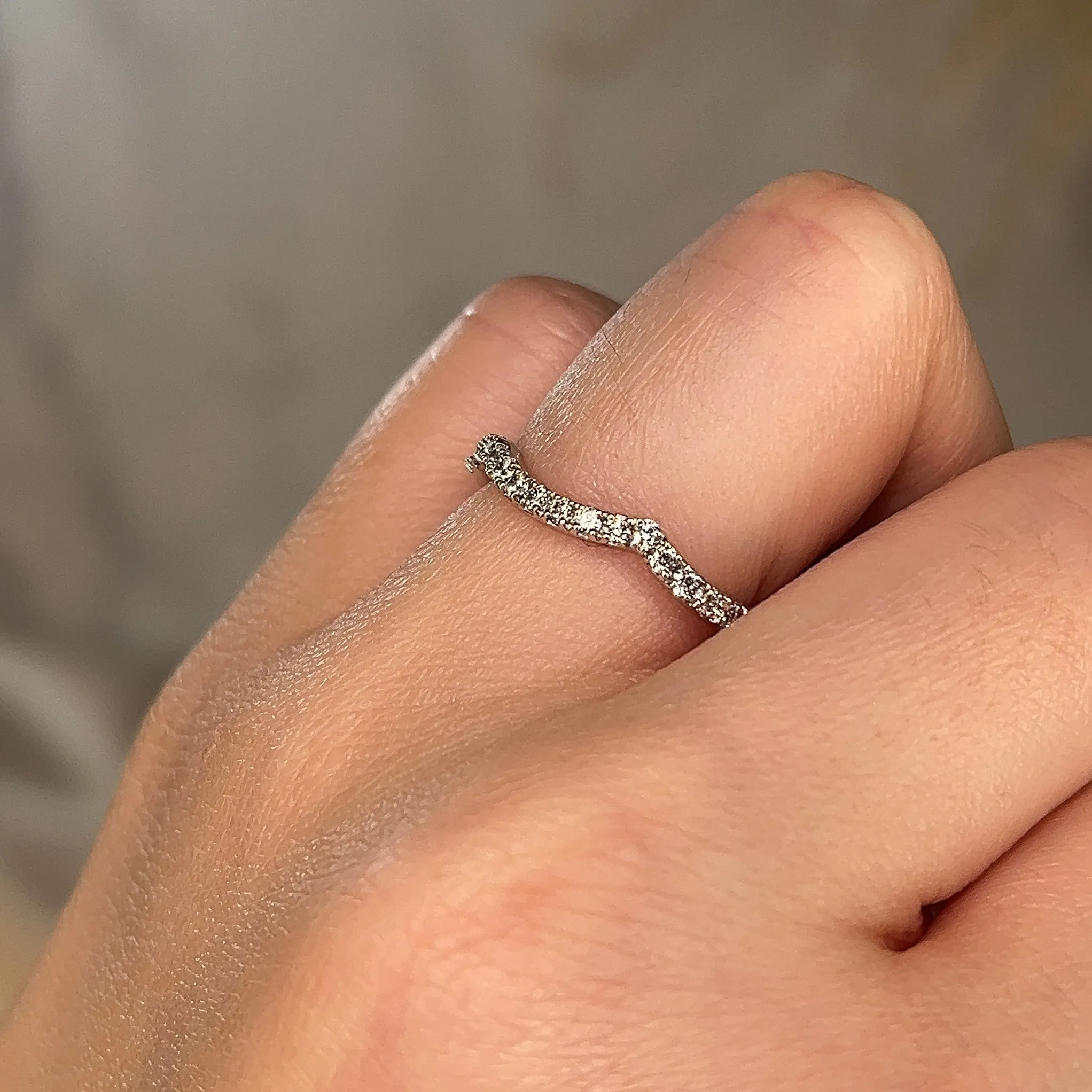 "Suvi" Wave Shaped Micro Set 0.30ct Diamond Eternity Ring ET53