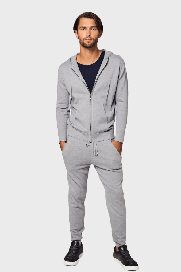 Refined Zip-Up Cotton Hoodie SET