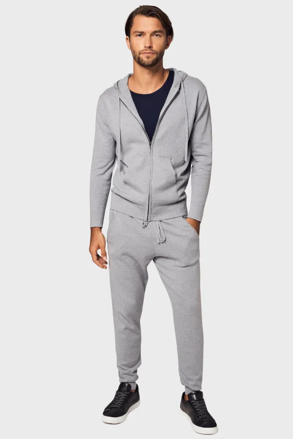 Refined Zip-Up Cotton Hoodie SET