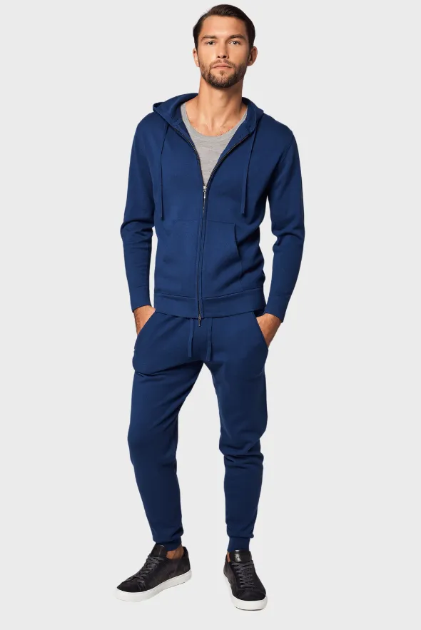 Refined Zip-Up Cotton Hoodie SET