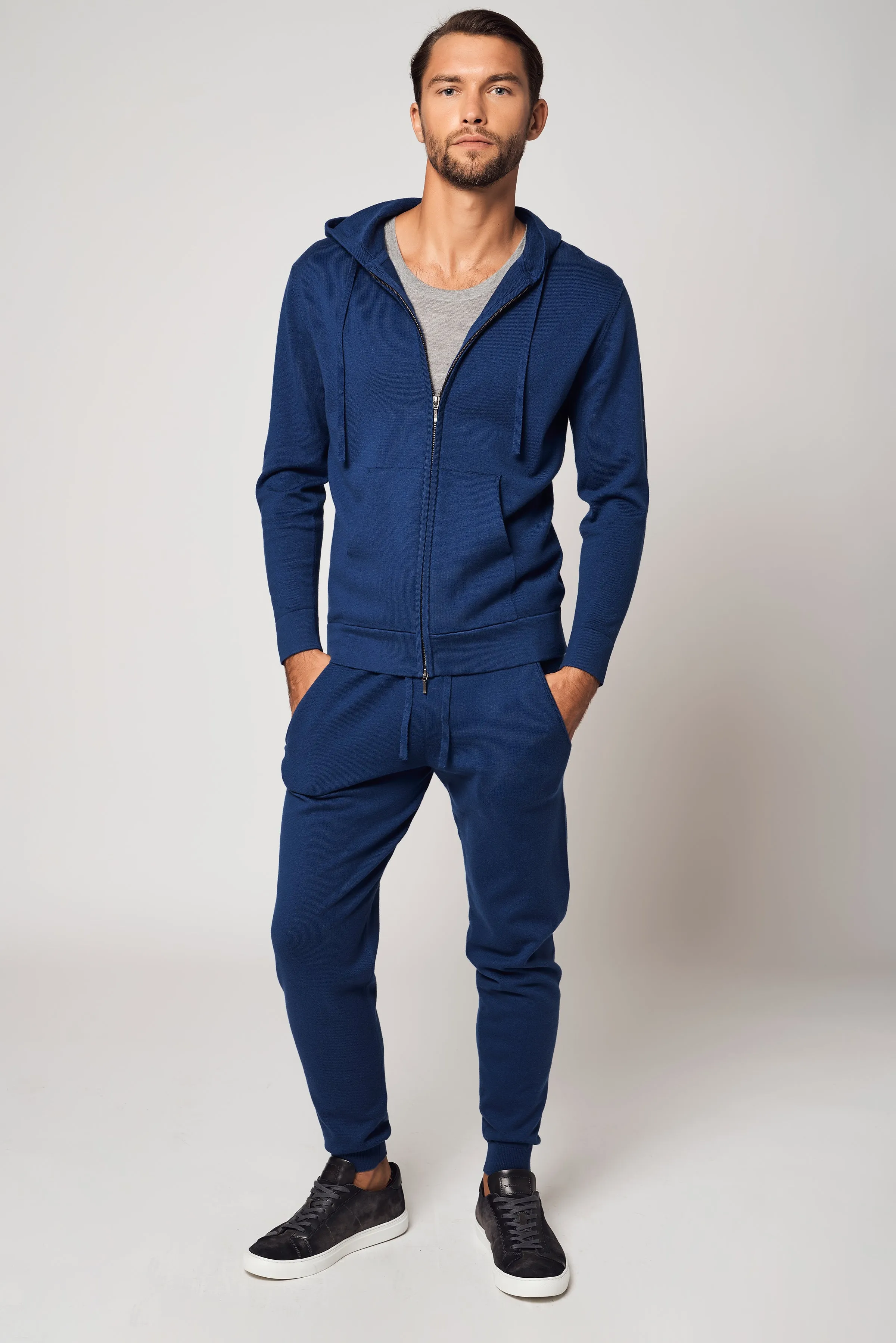 Refined Zip-Up Cotton Hoodie SET