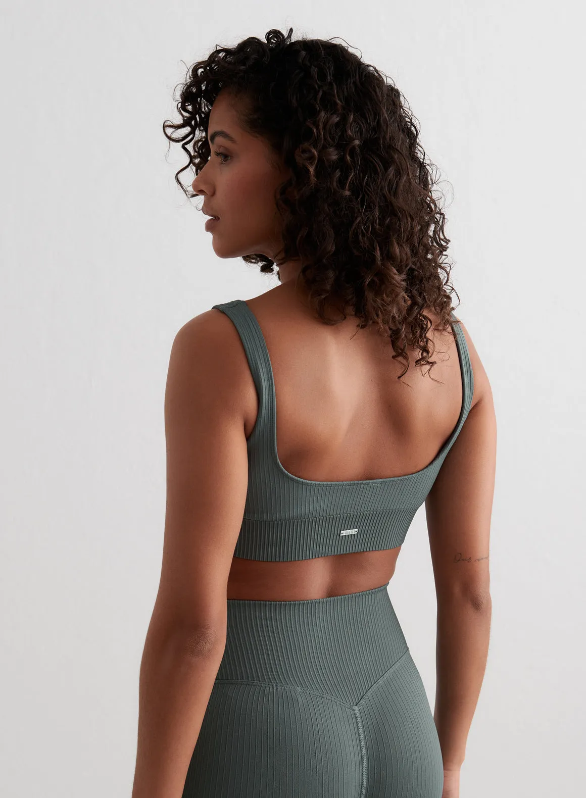 Sage Ribbed Seamless Bra