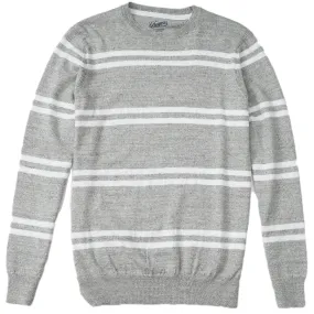 Shore Club Double Stripe Crew - Gray Heather Neutral Stripe