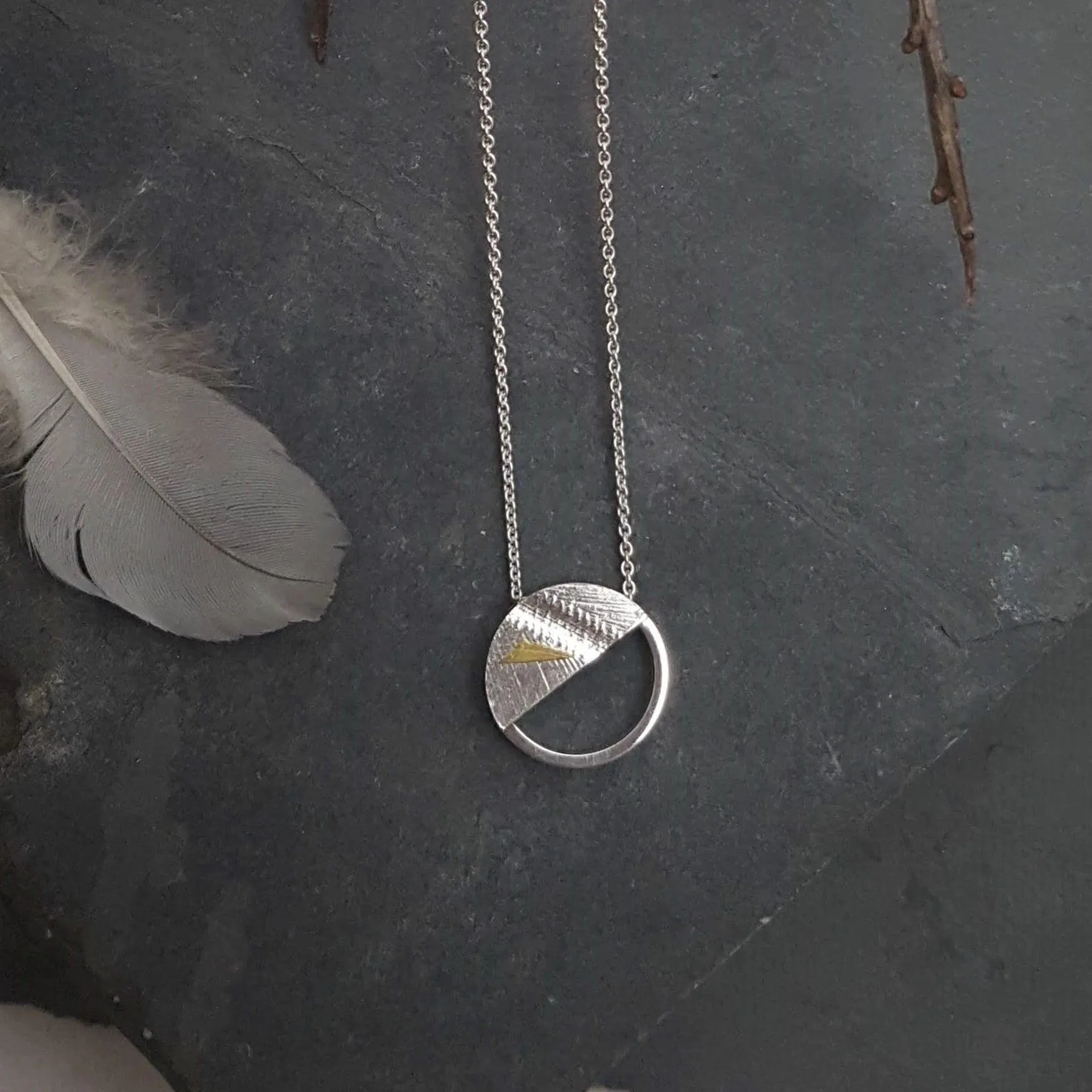 Silver Dash Pendant Necklace