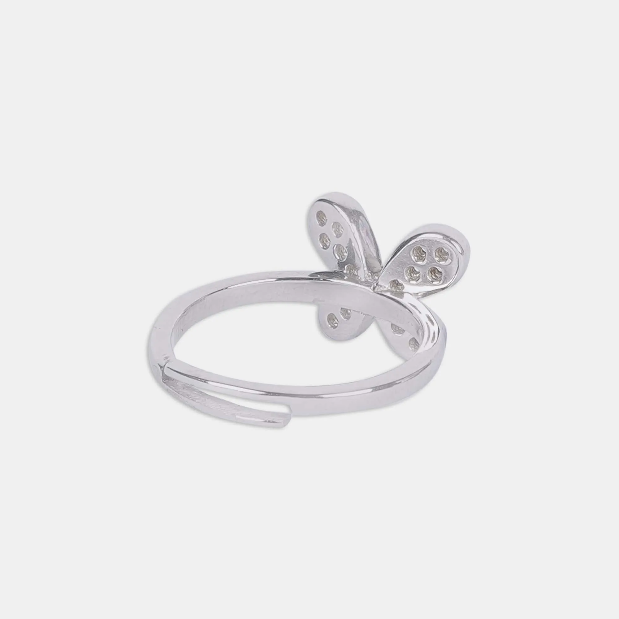 silver Fluttering Wings Ring