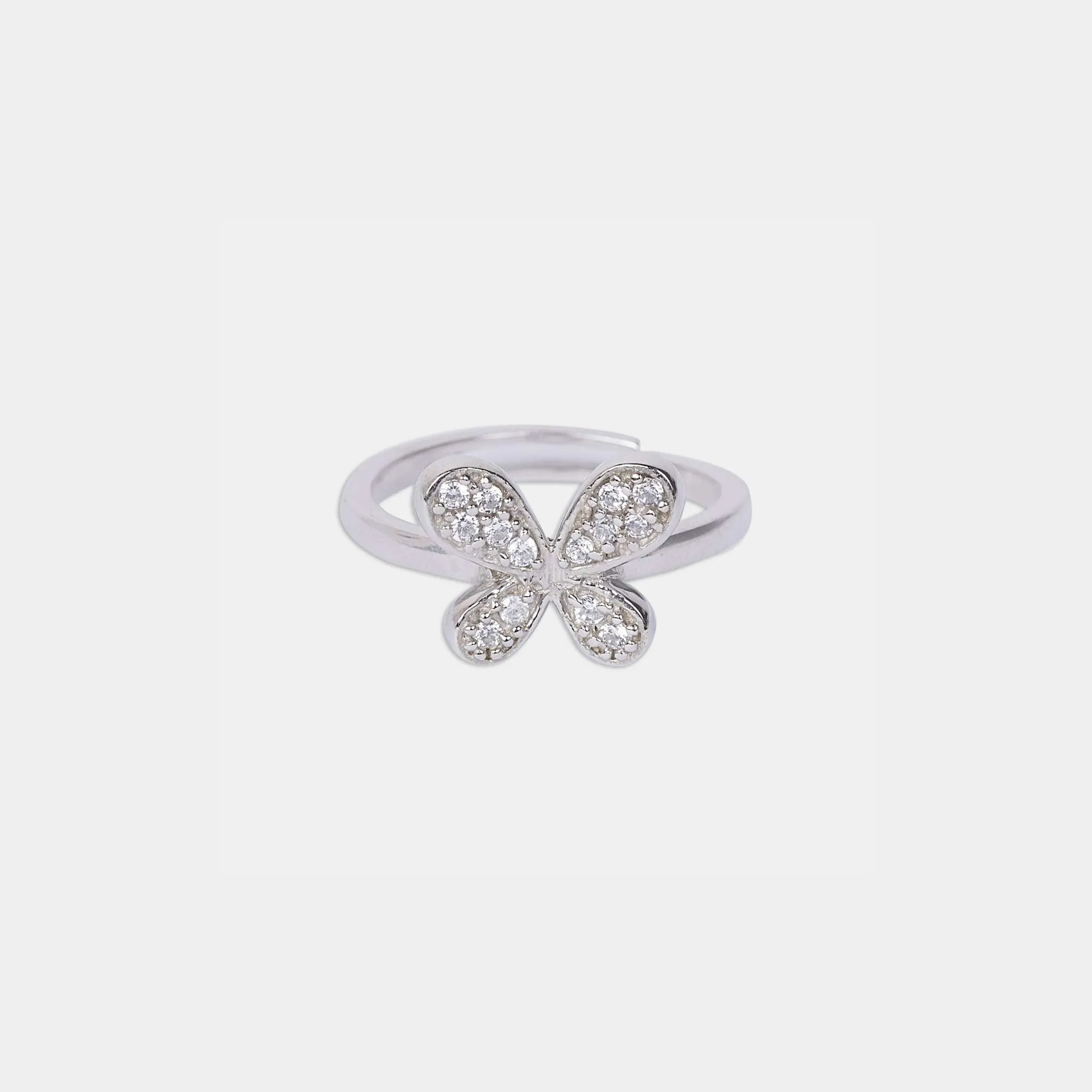 silver Fluttering Wings Ring