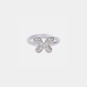 silver Fluttering Wings Ring