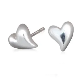 Simply Heart Silver Stud Earrings