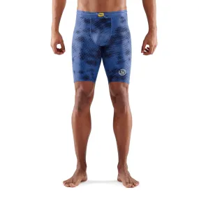 SKINS SERIES-3 MEN'S HALF TIGHTS CAMO BLUE