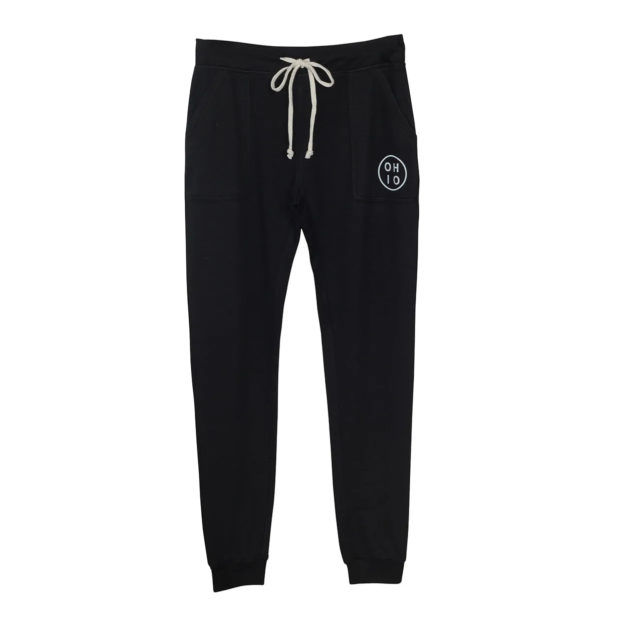 Small O H I O Circle Women's Long Weekend Burnout French Terry Sweatpants