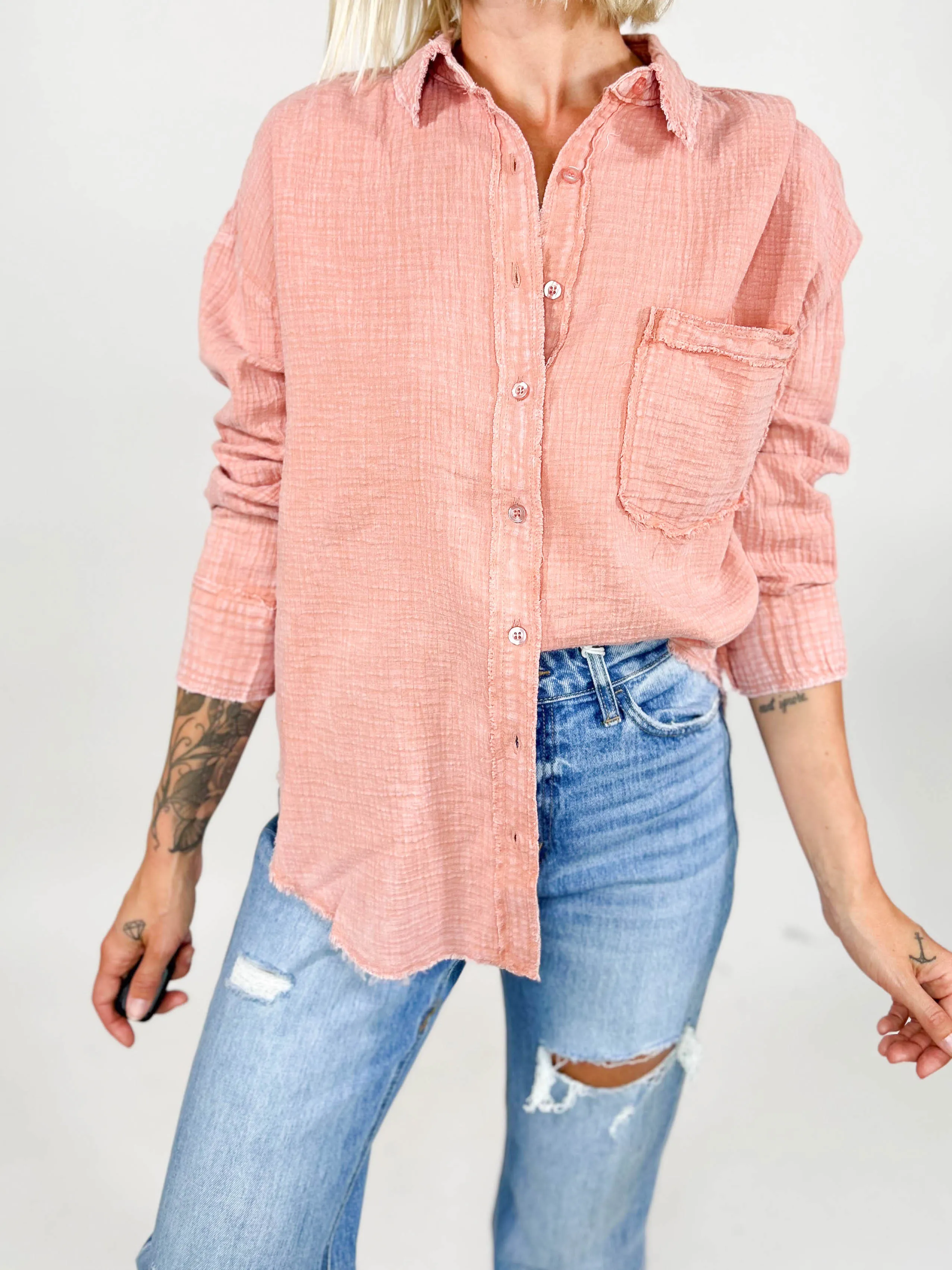 Sorrento Cotton Button Down- SIENNA-FINAL SALE