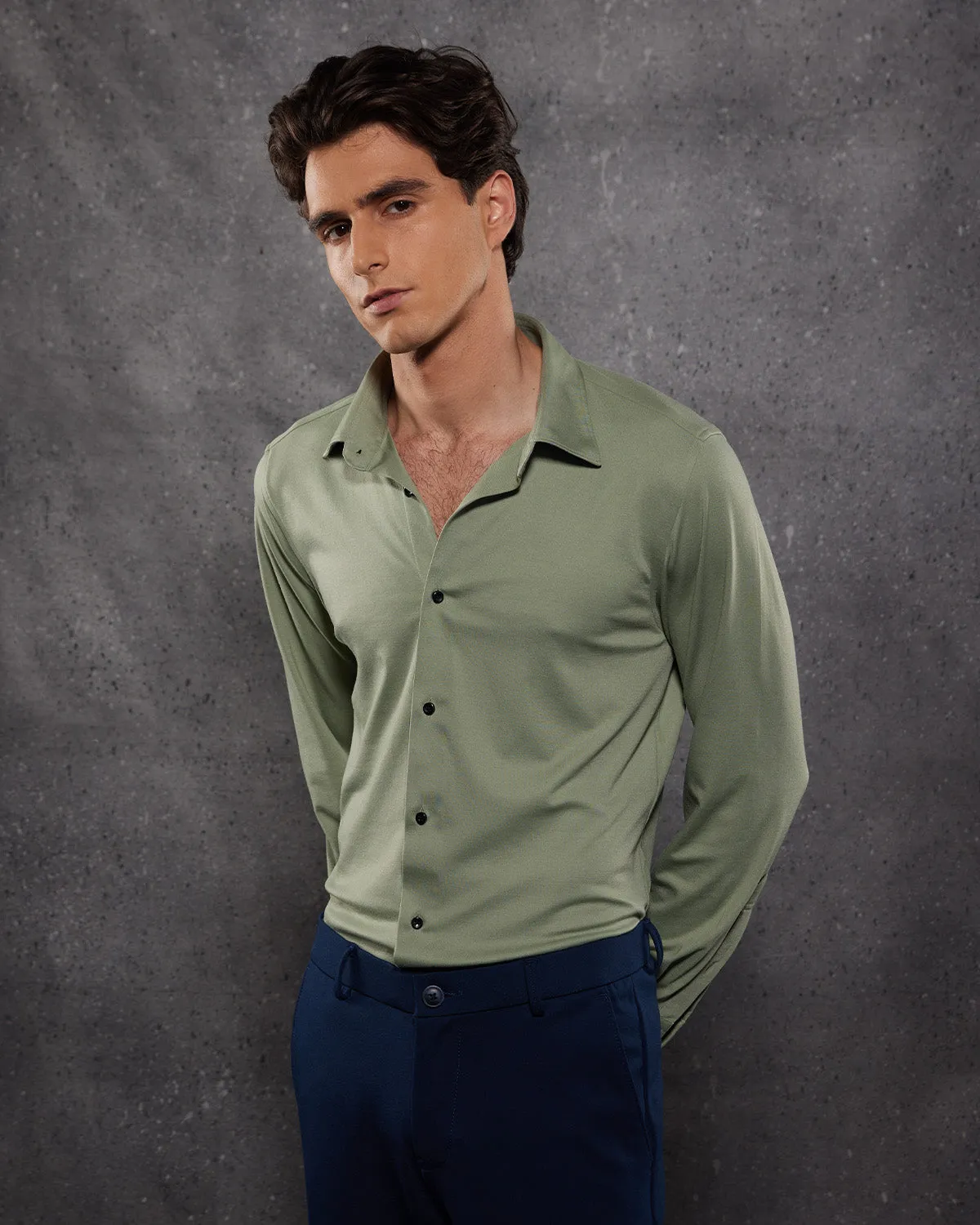 Stretch Knit Shirt - Green