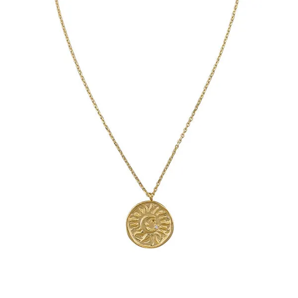 Sun & Moon Necklace - Gold