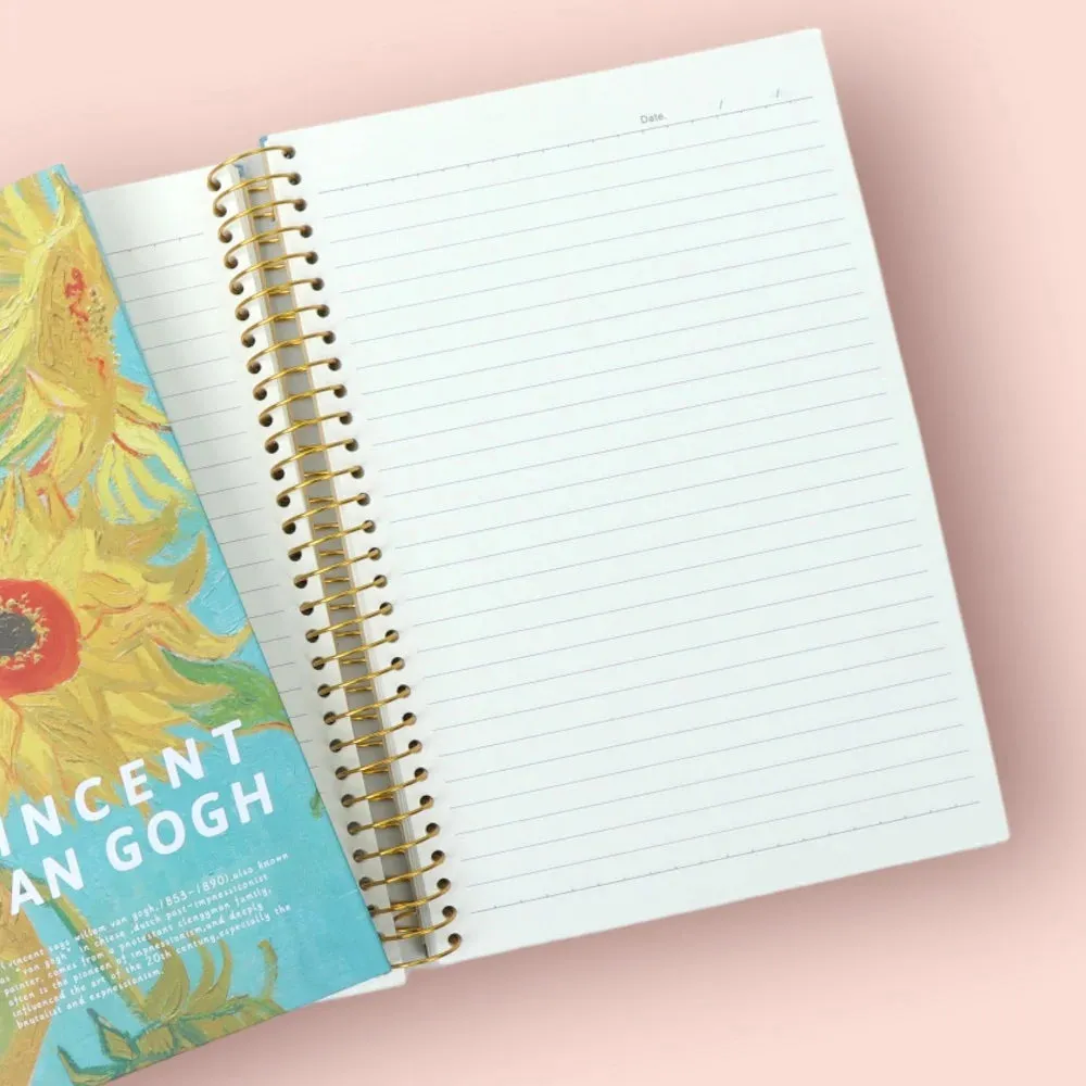 Sun Flower By Vincent Van Gogh Coil Register Notebook