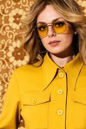 Sunshine Of Your Love Yellow Aviator Sunglasses