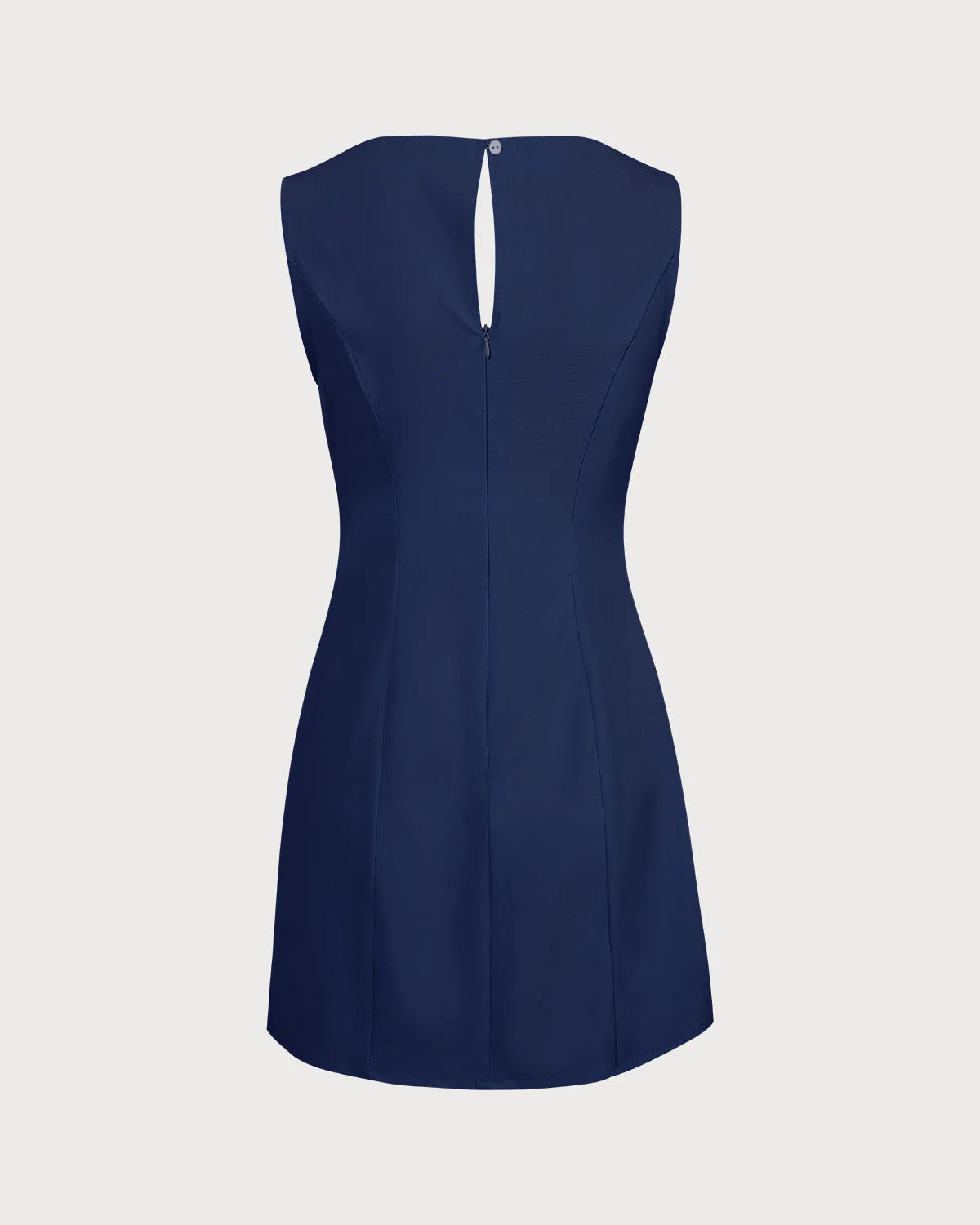 The Navy Boat Neck Cutout Mini Dress