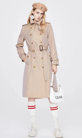 Trench Coats Long Windbreaker Solid Color Jacket