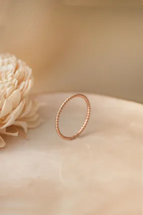 Twisted Spin Rose Gold Plated Sterling Silver Ring