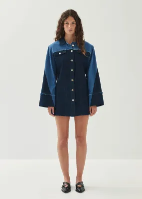 Veden Bicolor Indigo Denim Dress