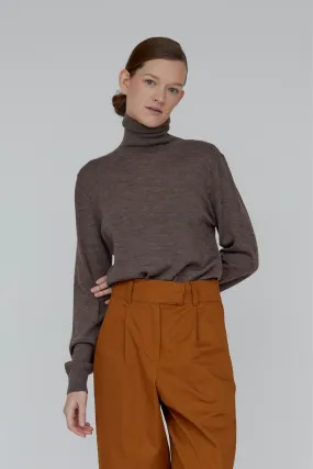 Vera Roll Neck - Brown Mel.