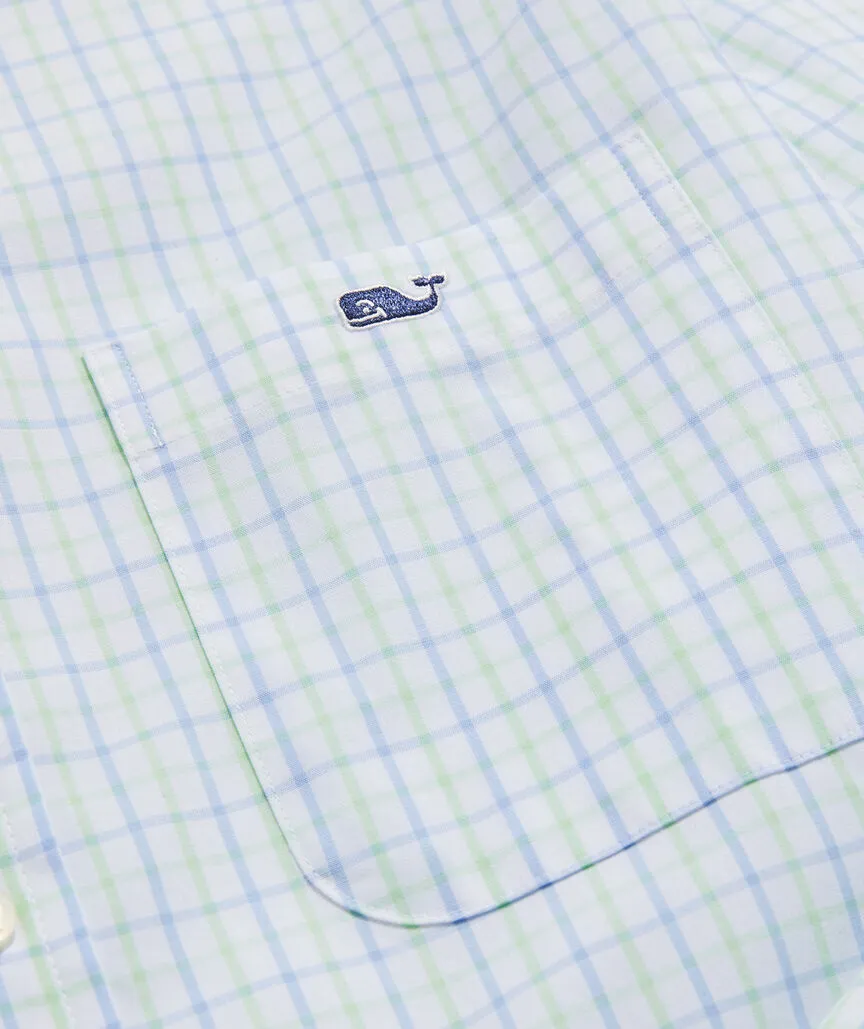 Vineyard Vines Men's Stretch Poplin Tattersall Shirt - Mint Sprig Plaid