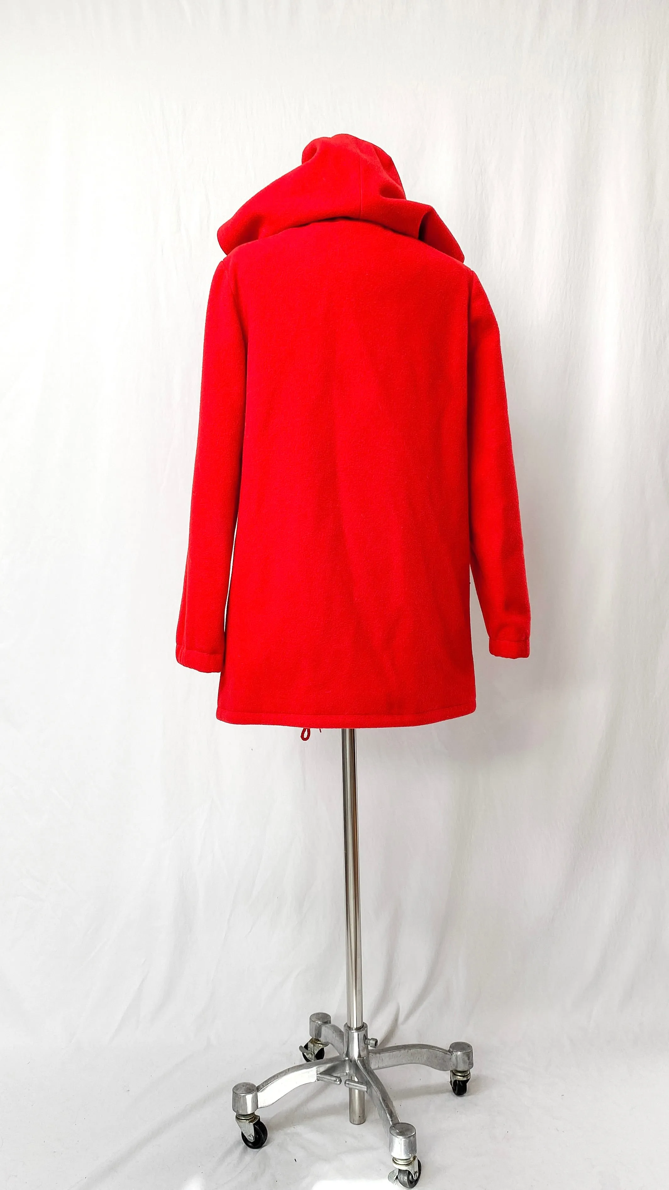 Vintage 80’s All Outdoors Mackintosh Red & Navy Double Lined Coat (M)