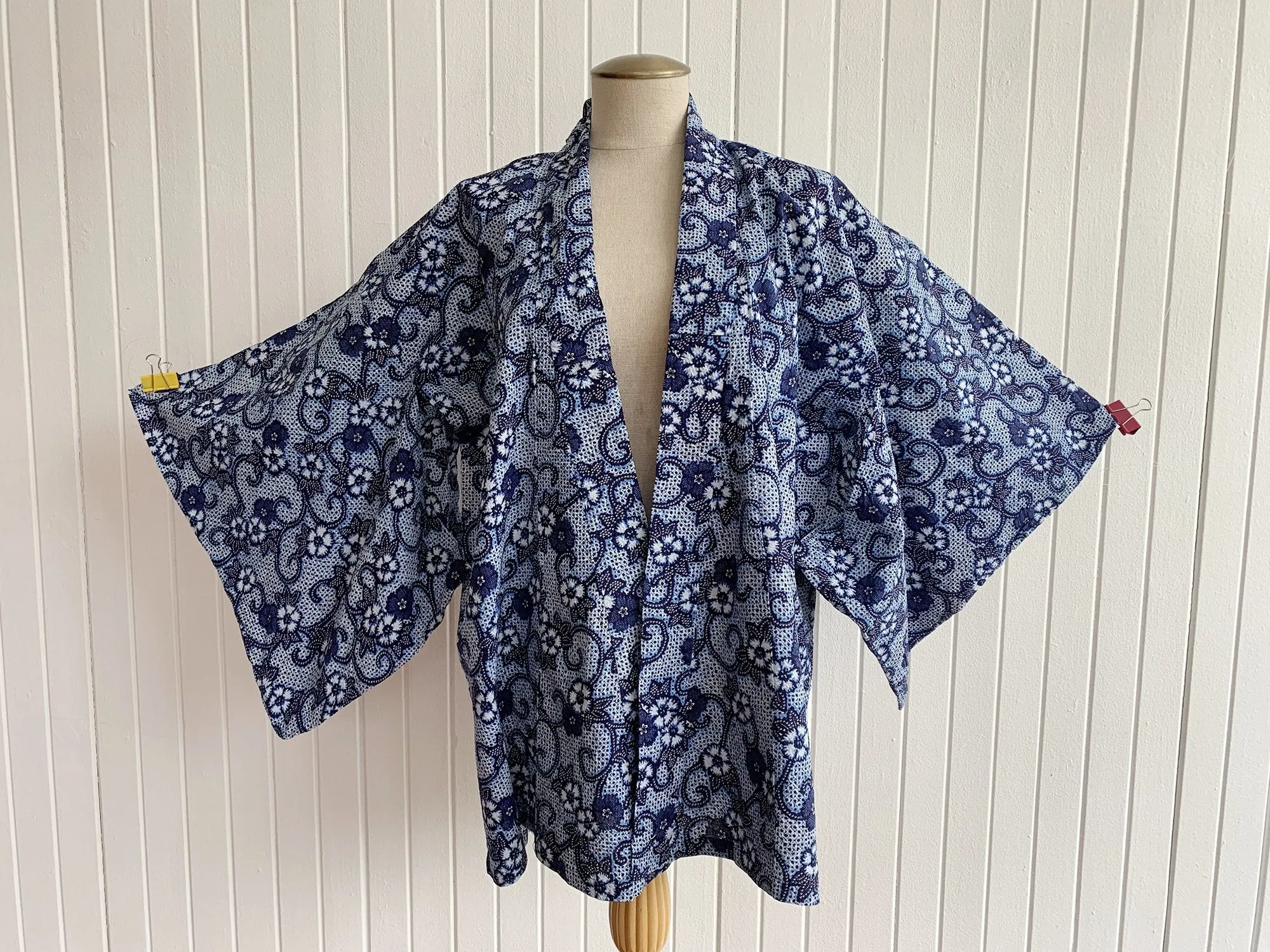 Vintage Haori/Kimono Blue Floral 1970s