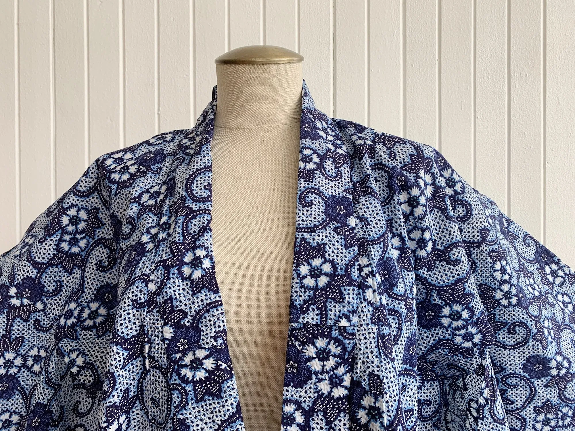 Vintage Haori/Kimono Blue Floral 1970s