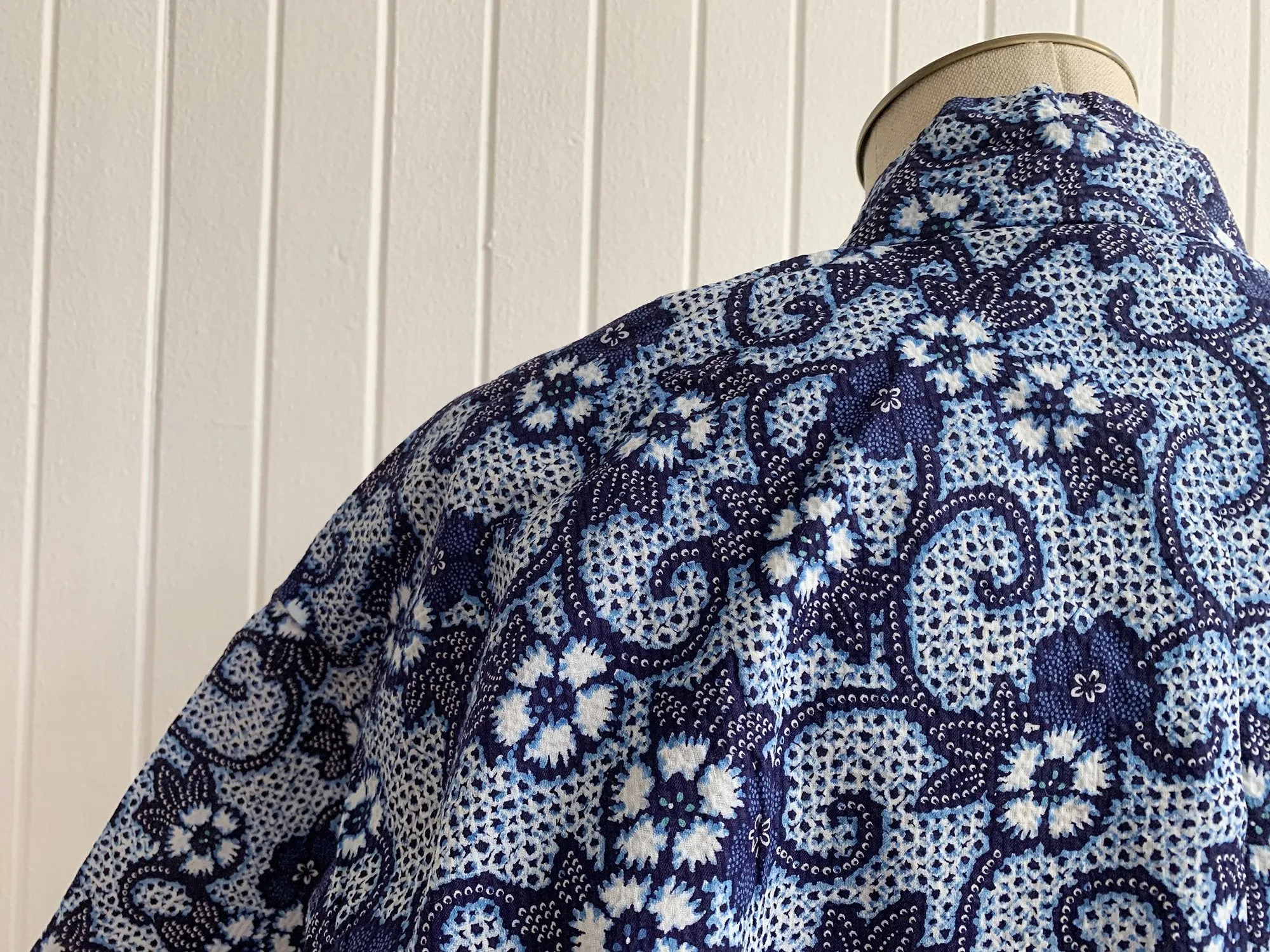 Vintage Haori/Kimono Blue Floral 1970s