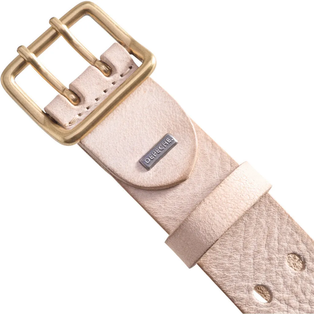 Waist narrow belt in soft leather quality / 15186 - Sand